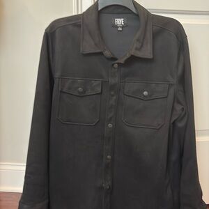 Frye shirt jacket with snap buttons. 94%polyester 6%spandex